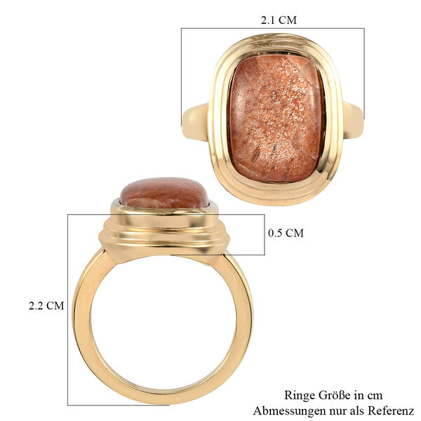 Korevora Sonnenstein Solit&auml;r Ring 925 Silber vergoldet  ca. 6,83 ct image number 7