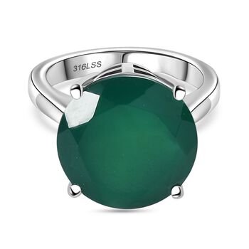 Verde Onyx Ring Edelstahl (Gr&ouml;&szlig;e 16.00) ca. 7,74 ct