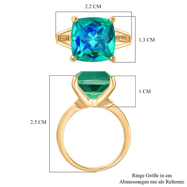 D’Joy Pfau Triplett Quarz Ring, 925 Silber 750 vergoldet - 7,86 ct. image number 7