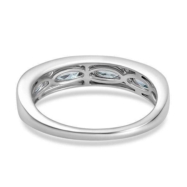 Blauer Zirkon, Wei&szlig;er Zirkon Ring 925 Silber rhodiniert (Gr&ouml;&szlig;e 20.00) ca. 1,62 ct image number 6