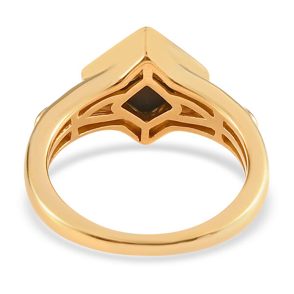 Ammolit und Natürlicher Chromdiopsid Ring 925 Silber vergoldet  ca. 1,07 ct image number 4