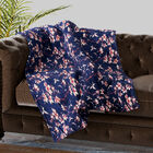 Supersoft Mikrolanell bedruckte Decke, Blumen-Muster, Größe 150x200 cm, Dunkelblau