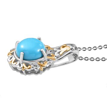 D joy AA Sleeping Beauty T&uuml;rkis Anh&auml;nger mit Kette, 925 Silber rhodiniert, 925 Silber Rhodiniert und 750 Gelbgold Vermeil ca. 1,90 ct.