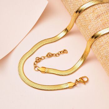 Halskette , Reiner Edelstahl, ca. 50 cm, ca. 26,50g, goldfarben