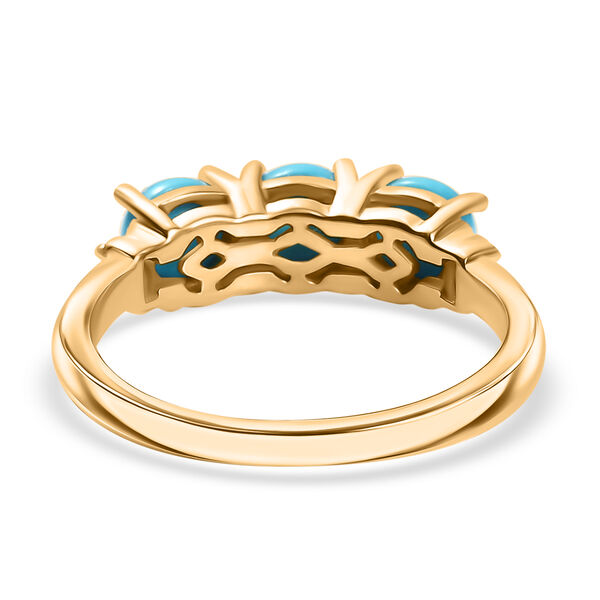 Sleeping Beauty T&uuml;rkis und Diamant Ring, 925 Silber mit Gold-Beschichtung - 1,47 ct. image number 5