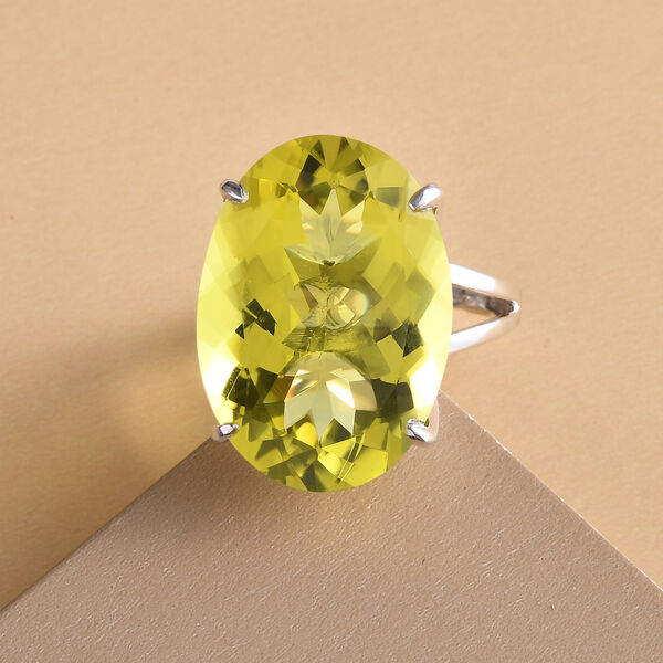 Ouro Verde-Quarz Ring 925 Silber platiniert  ca. 29,51 ct image number 2