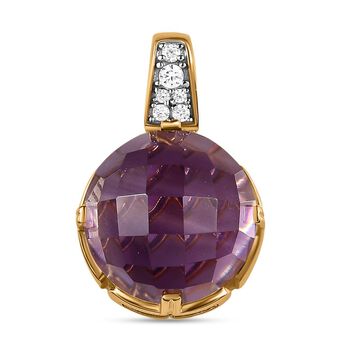AA afrikanischer Amethyst und Zirkon-Anh&auml;nger - 11,09 ct.