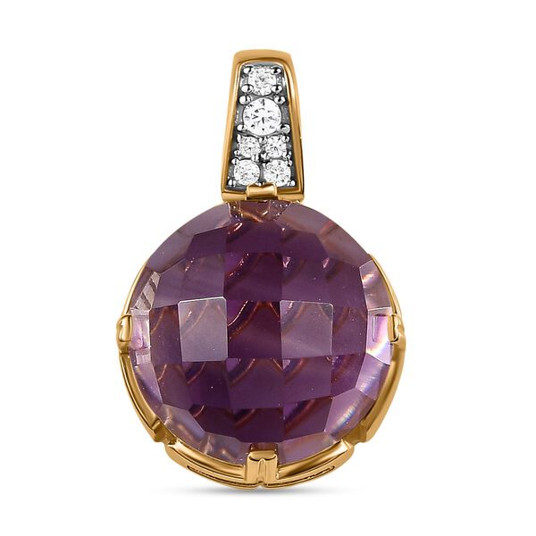 AA afrikanischer Amethyst und Zirkon-Anh&auml;nger - 11,09 ct.
