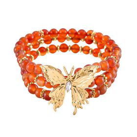 Flexibles rotes Achat-Armband - 160 ct.