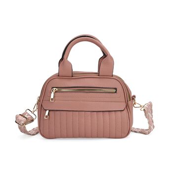 Crossbody-Tasche mit mehreren Rei&szlig;verschlussf&auml;chern und abnehmbarem Gurt, 25x9x18cm, Rosa