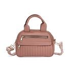 " life-style:Color:Pink; Size/Profile: PU Crossbody Bag Wall (exterior):PU Lining (Interior):Polyester; Pockets (exterior):Zipper -5; Pockets (interior): zipped-1,slip-2 Size:25*9*18cm shoulder strap size:120 cm"