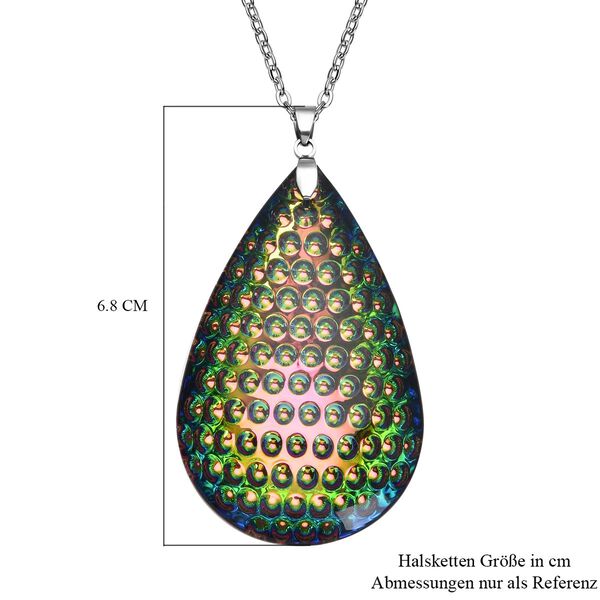 Pfau Kristall-Anhänger mit Kette, reiner Edelstahl image number 7