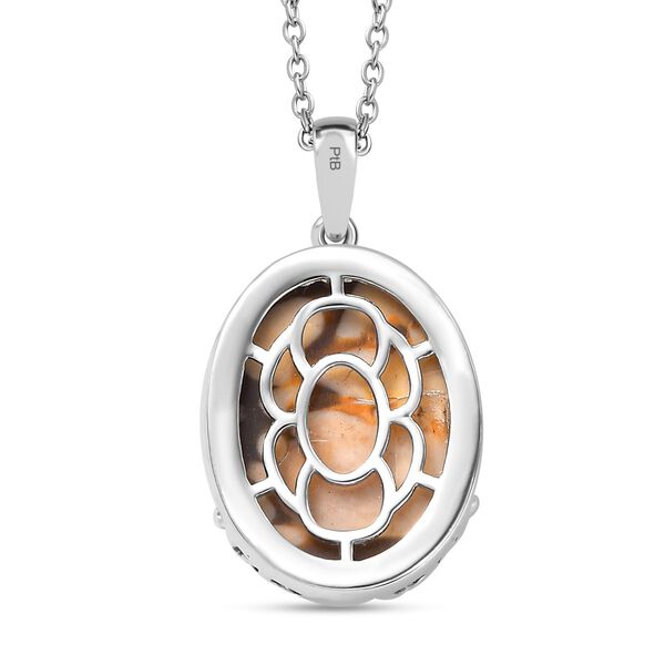 Erdnuss Holz Jaspis Anhänger mit Kette, ca. 20.00 ct image number 5