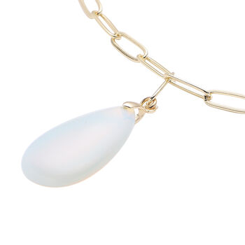 Opalith Halskette, 50 cm, Messing ca. 43,00 ct