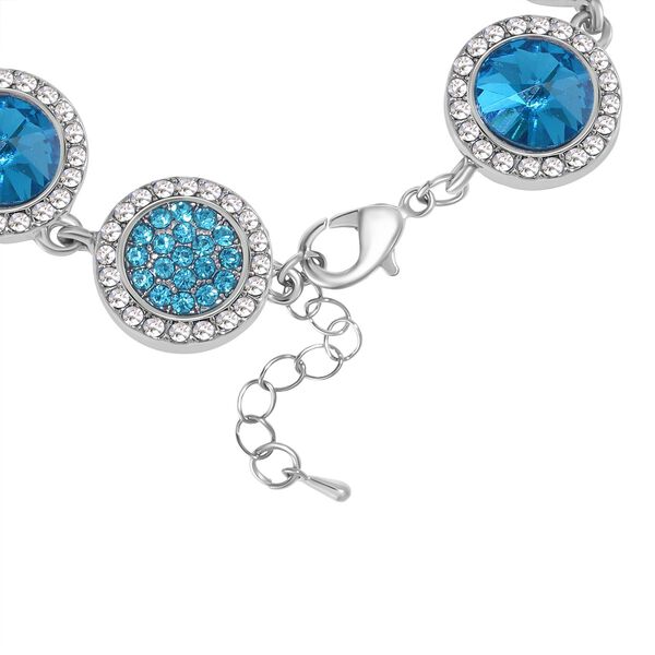 2er Set - Blauer Kristall Armband und Ohrringe image number 4