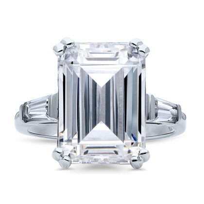 Wei&szlig;er Zirkonia (14x10mm) Ring Nickelfreies Messing (Gr&ouml;&szlig;e 19.75)