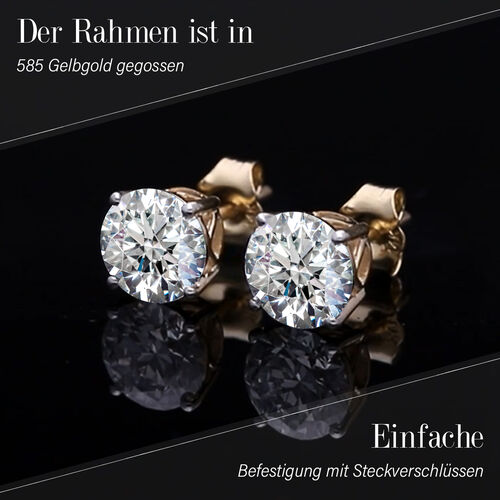 LUXURIANT DIAMOND- SGL zertifizierte VS-EF Labor Diamant-Ohrringe in 585 Gelbgold - 1 ct. image number 8
