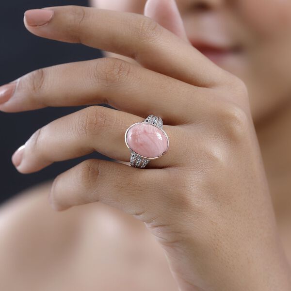 Oregon Sunrise Pfirsich Opal und Zirkon-Ring - 7,02 ct. image number 3