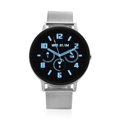Eleganz Mesh HiWatch Plus, Silber Smartwatch mit Dual-Modus Bluetooth, 1,28 IPS Display und Wassergesch&uuml;tztes Design