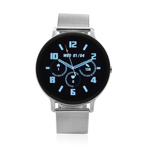 Eleganz Mesh HiWatch Plus, Silber Smartwatch mit Dual-Modus Bluetooth, 1,28 IPS Display und Wassergeschütztes Design image number 0
