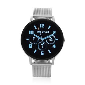 Eleganz Mesh HiWatch Plus, Silber Smartwatch mit Dual-Modus Bluetooth, 1,28 IPS Display und Wassergeschütztes Design