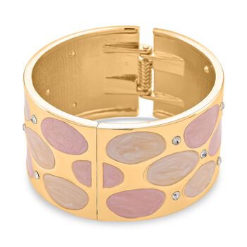 Wei&szlig;er Kristall Armreif ca. 17 cm emailliert