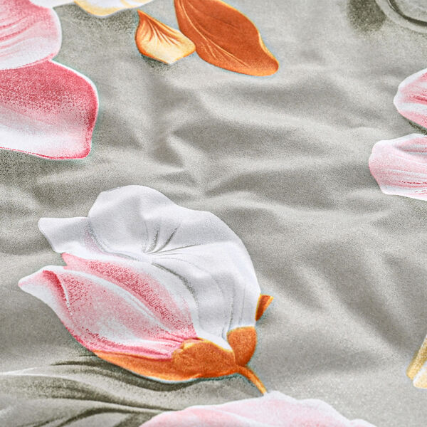 6-teiliges Bettw&auml;sche-Set mit Blumenprint, 135x200cm, Grau und ros image number 5