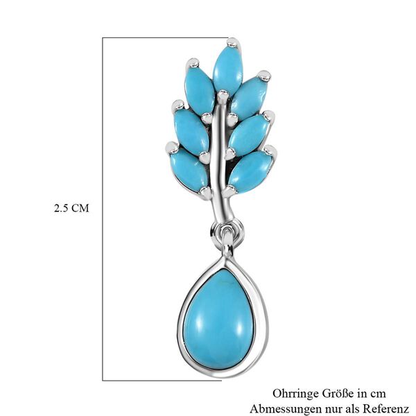 AA Sleeping Beauty T&uuml;rkis Ohrringe 925 Silber rhodiniert ca. 2,68 ct. image number 5