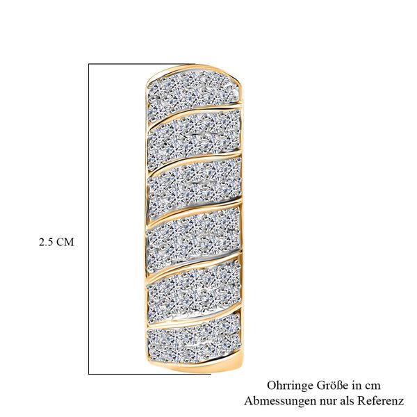 LUXURIANT SGL zertifizierte SI-GH Labor Diamant Ohrringe, 925 Silber 750 Gelbgold Vermeil - 2 ct. image number 5