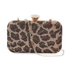 Clutch mit facettierten Kristallen, Leoparden Muster image number 0