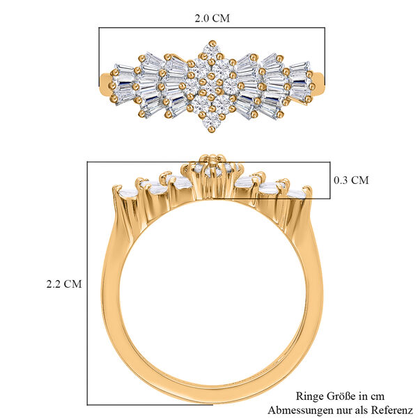 Moissanit Ballerina Ring, 925 Silber mit 750 Gelbgold Vermeil - 1,12 ct. image number 7