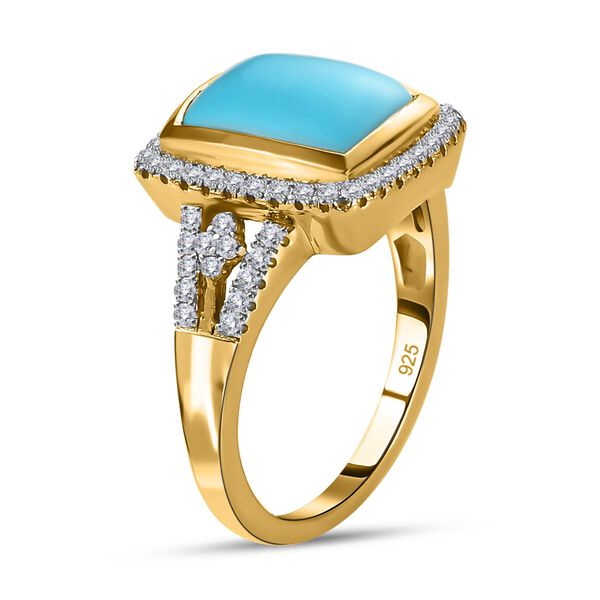 Sleeping Beauty T&uuml;rkis und Zirkon Halo Ring - 5,94 ct. image number 5