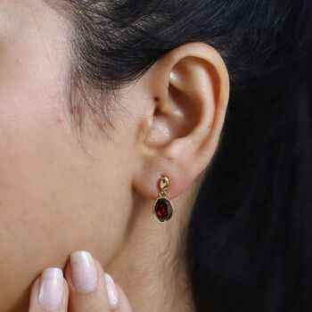 Rote Granat-Ohrringe - 2,92 ct.