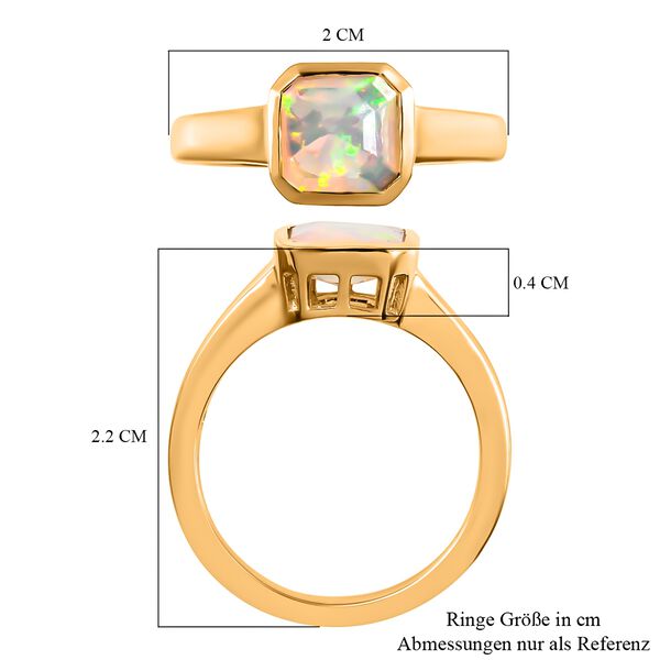 Natürlicher, äthiopischer Opal Solitär-Ring, 925 Silber Gelbgold Vermeil  ca. 0,94 ct image number 7