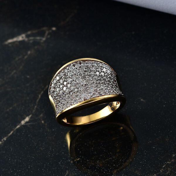 LUXURIANT DIAMANT - Lab Grown Diamant SI-GH Ring 925 Silber 750 Gelbgold Vermeil (Größe 18.00) ca. 1,52 ct image number 1