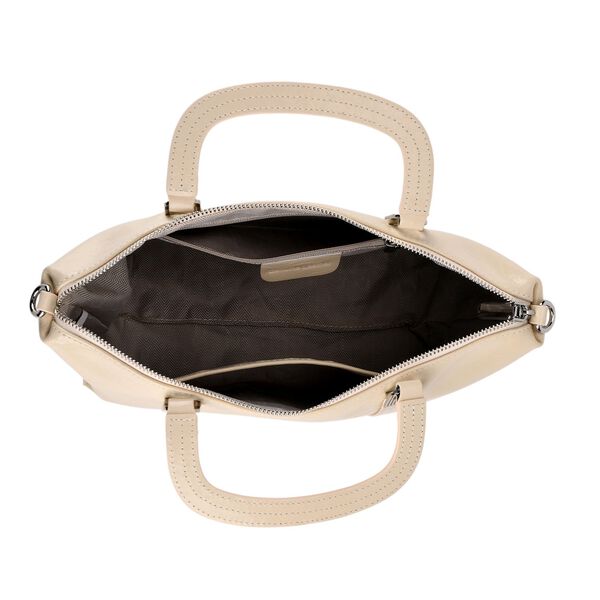 Klassische Leder Crossbody Tasche im Clean Chic Look 27 x 17 x 10 cm Cremewei&szlig; image number 6