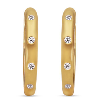 Diamant-Creolen, 925 Silber vergoldet, ca. 0,10 ct