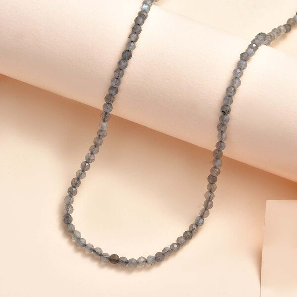 Labradorit Halskette ca. 50 cm, 925 Silber ca. 35.00 ct image number 2