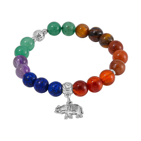 3er Set - Mehrfarbiges Edelsteine Charm Armband, Schwarz oxidiert, ca. 305.00 ct image number 7