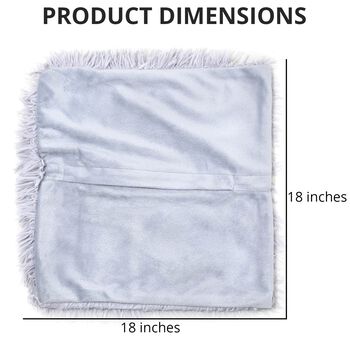 2er-Set Kunstfell-Kissenbezug, Grau