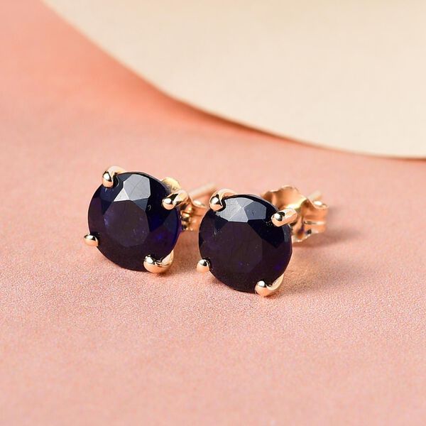 AA Masoala Saphir Ohrringe, (Fissure gef&uuml;llt), 585 Gold ca. 2.73 ct image number 2