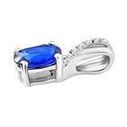 AA tansanischer, blauer Spinell und weißer Zirkon-Ring und Anhänger, 925 Silber platiniert ca. 2,17 ct image number 5