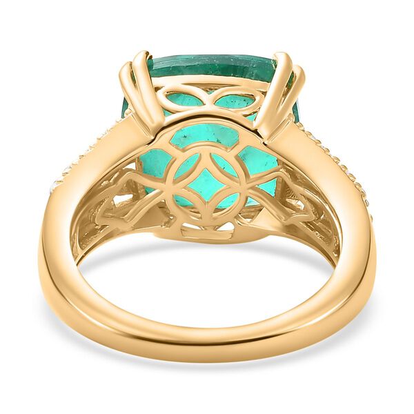 Smaragd Triplett Quarz und Zirkon Ring- 7,83 ct. image number 6