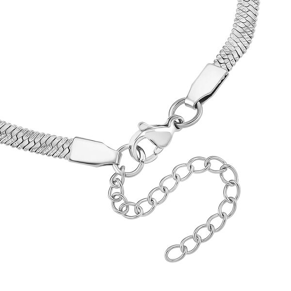 2er-Set Armbänder, Edelstahl, Bambus-Design und Schlangenarmband-Optik, Silberfarben, ca. 19 cm image number 5