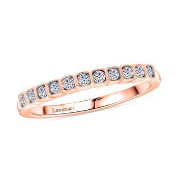 LUXURIANT DIAMOND - Lab Grown Diamant SI-GH Ring 925 Silber 750 Ros&eacute;gold Vermeil (Gr&ouml;&szlig;e 17.00) ca. 0.25 ct