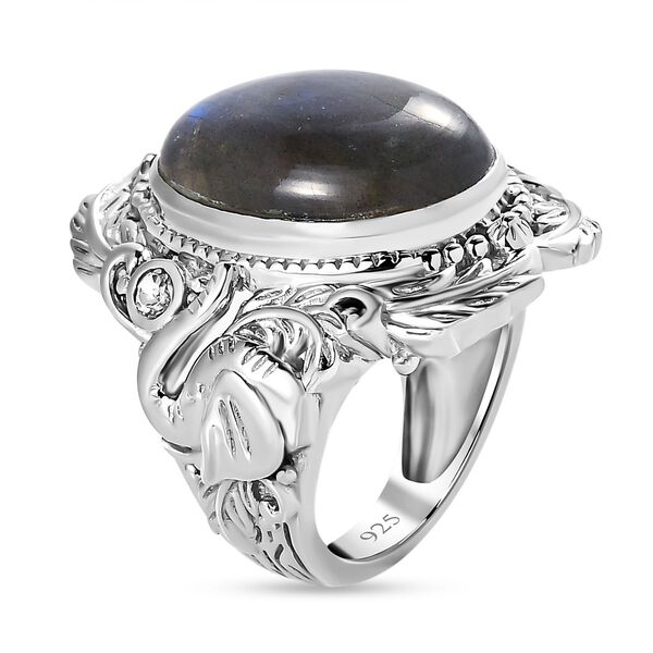 AAA Labradorit und blauer Topas-Cocktail-Ring im Handwerker-Stil - 13,11 ct. image number 5