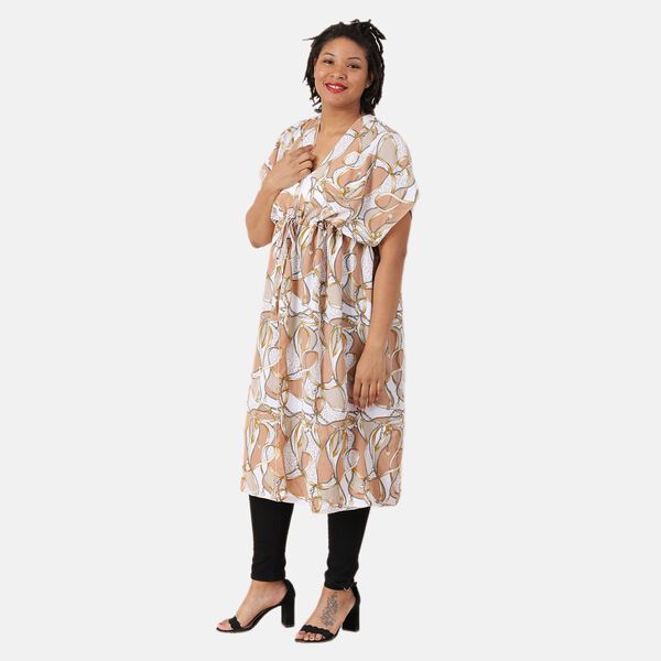 Langes Chiffon Kleid mit Kettenmuster, Einheitsgröße image number 3