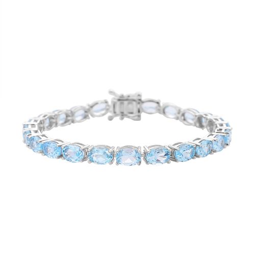 Blau Topas Armband, ca. 20 cm, 925 Silber rhodiniert ca. 24,38 ct image number 0