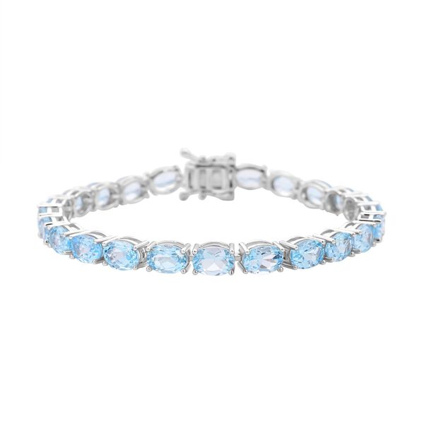 Blau Topas Armband, ca. 20 cm, 925 Silber rhodiniert ca. 24,38 ct image number 0
