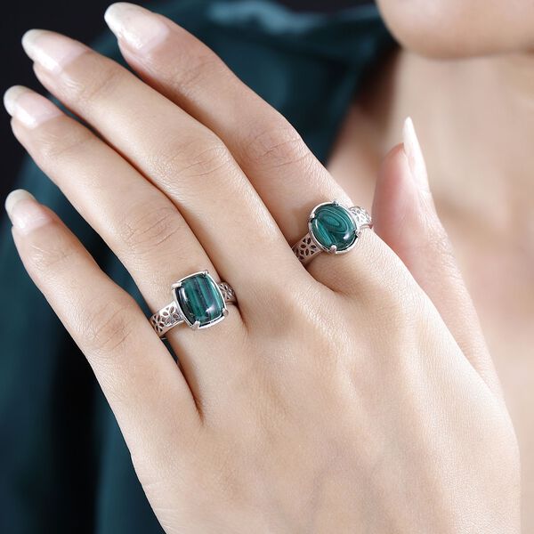 2er-Set - Malachit Ringe - 14 ct. image number 3